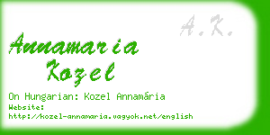 annamaria kozel business card